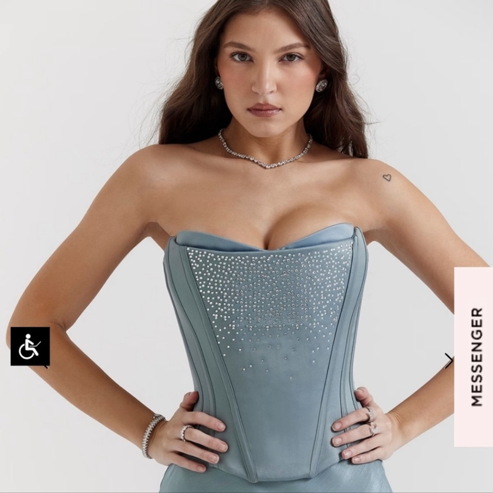 House of CB Blue Corset with Sparkling Accents